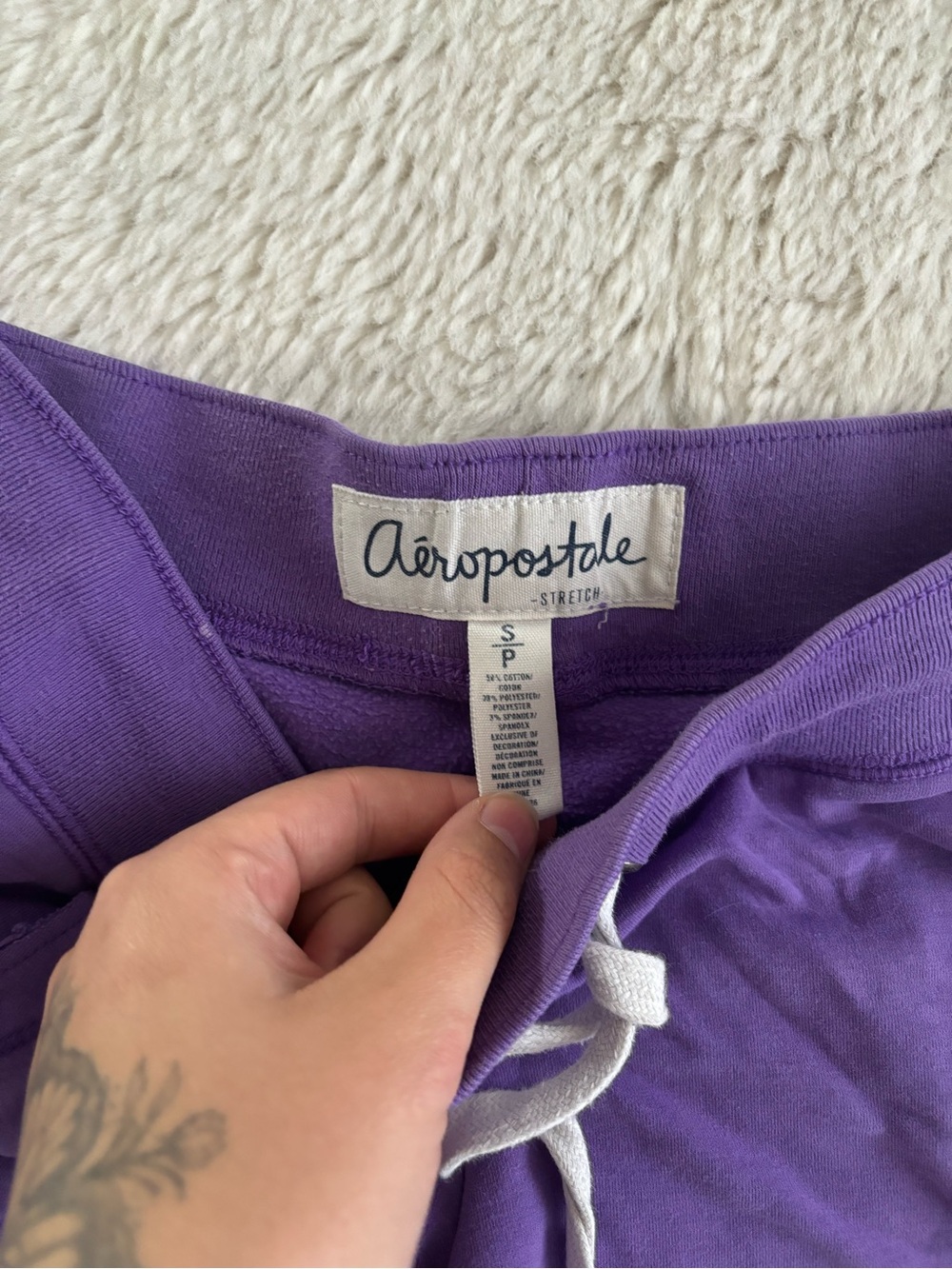 Y2K Aeropostale Low Rise Cotton Logo Print Shorts in Purple - Picture 2 of 3